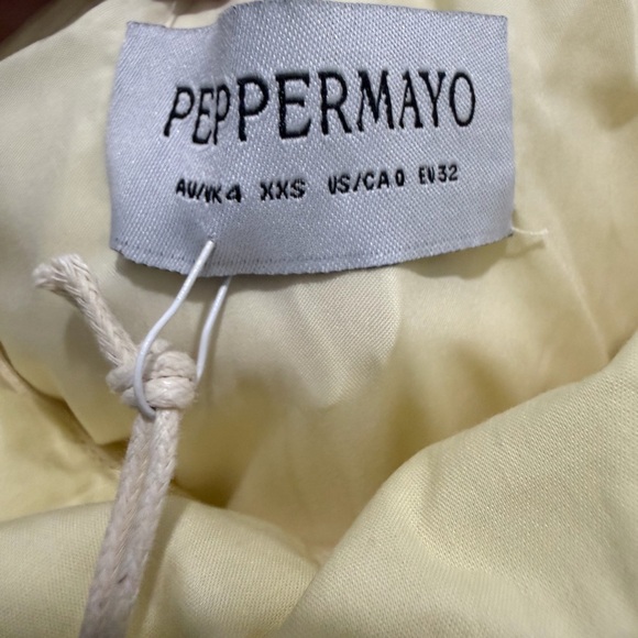 Peppermayo Strapless Light Yellow Exclusive Carmel maxi dress XXS NEW - Picture 5 of 8